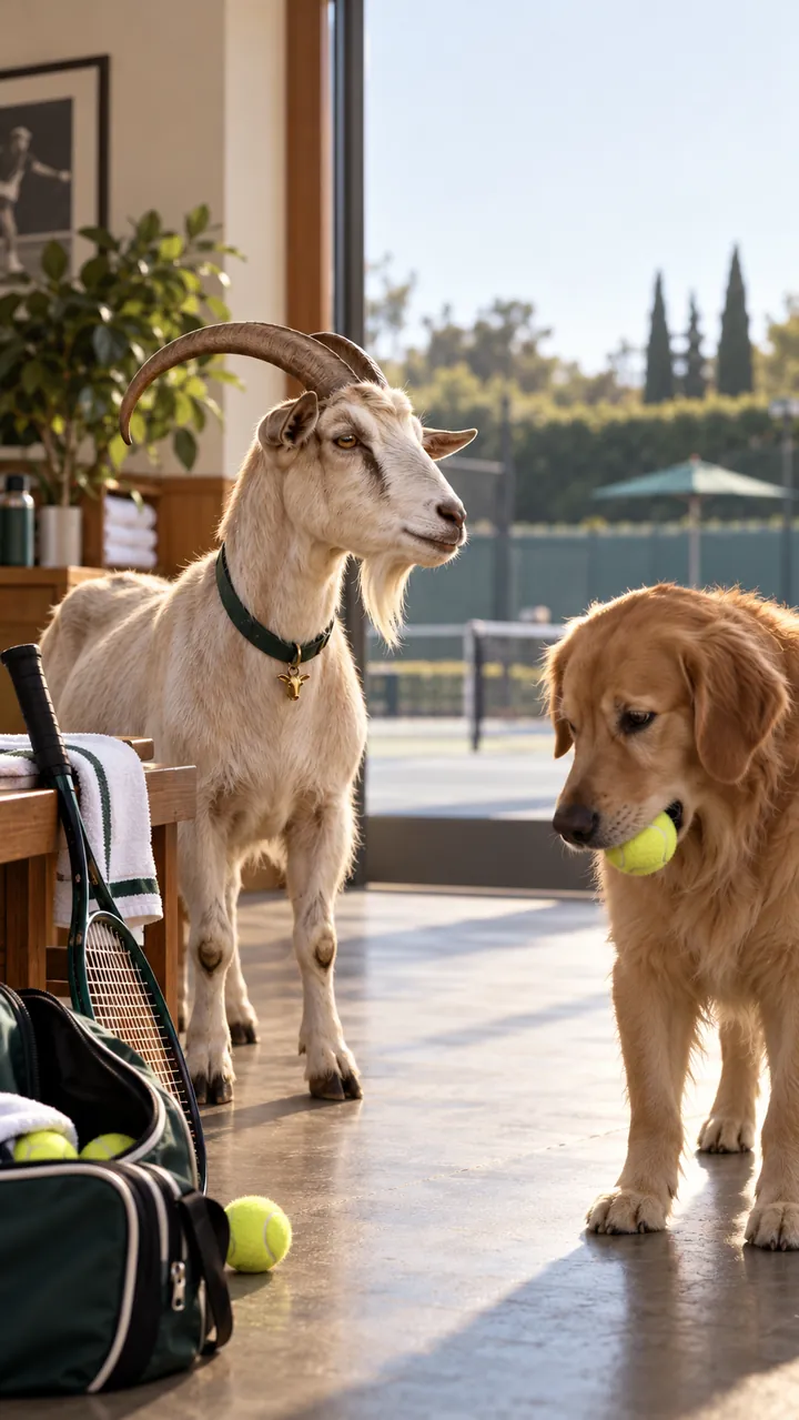The dog caught with a tennis ball